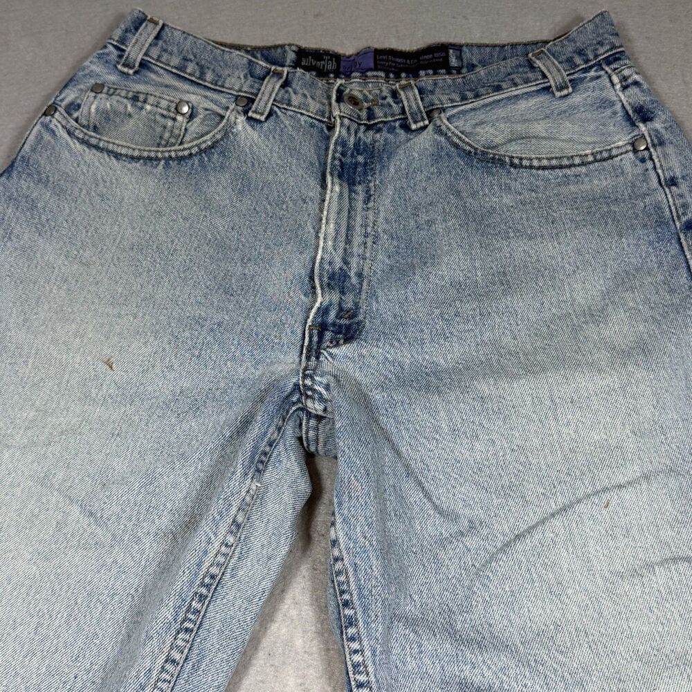 VTG 90s Levis SilverTab Jeans Mens Size 33 Baggy Fit Light Wash Denim Y2k - Picture 3 of 16